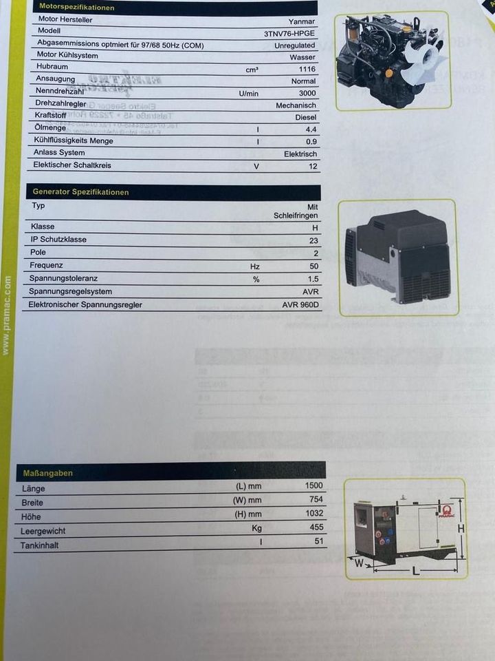 Pramac P 18000 Notstromaggregat von der Seite